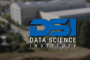 Screen shot of video showing the DSI logo over an aerial view of the Lab