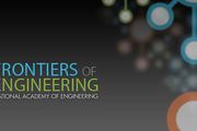 Frontiers of Engineering logo overlaid on abstract art