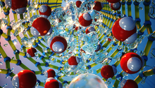 artistic rendering of atomic-level view of water confined in a small-diameter nanotube