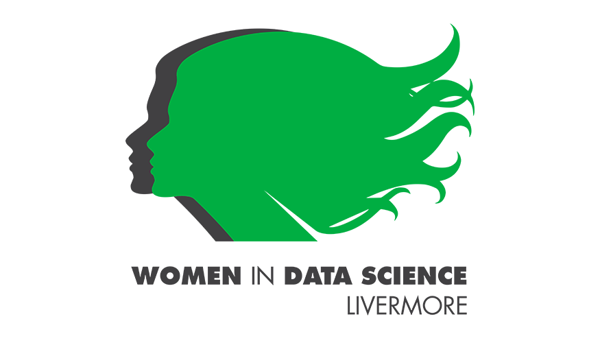 WiDS Livermore logo of green and black silhouettes of women’s faces in profile