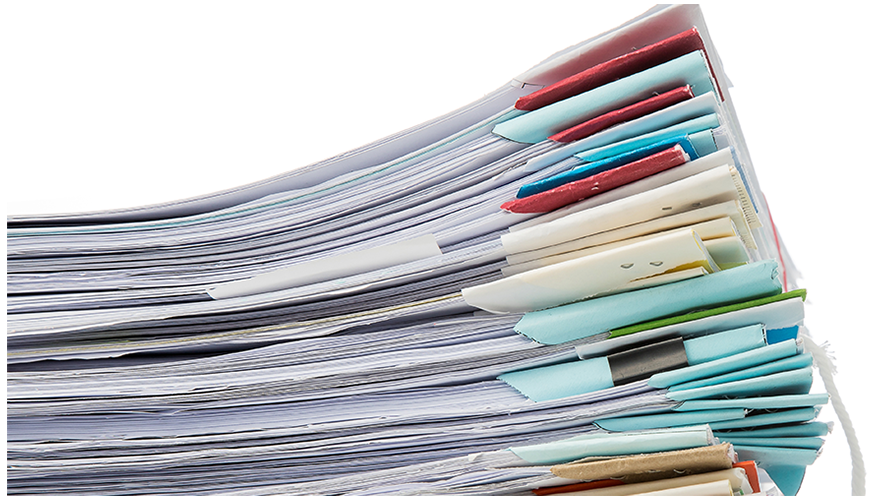 a stack of printed documents