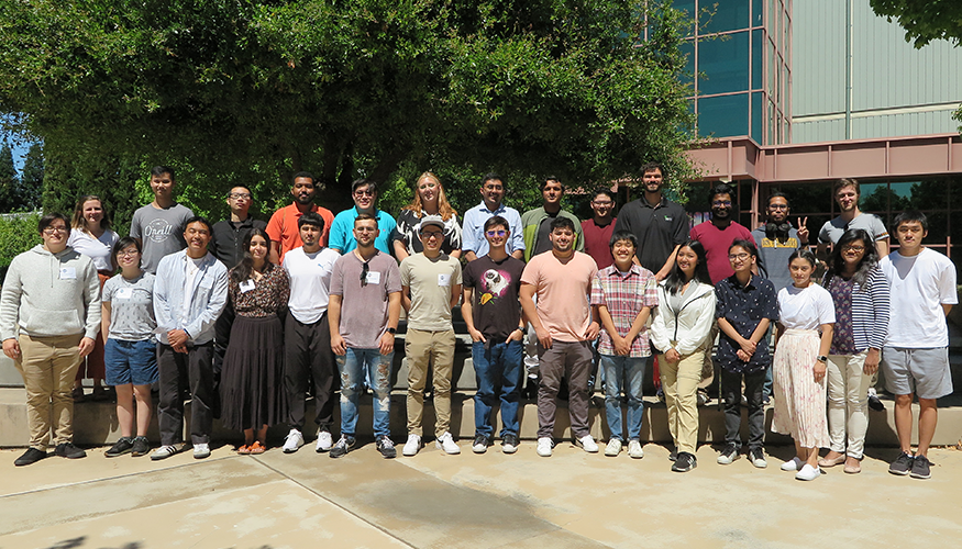 Data Science Challenge students stand in a group outside NIF