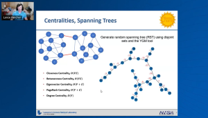 screen shot of Lance and a slide about spanning trees