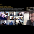 collage of speakers in video chat windows