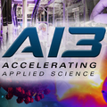 AI3 logo overlaid on a collage of science images